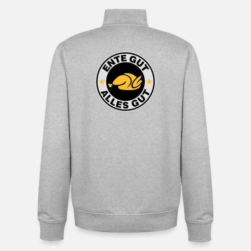 Ente gut alles gut - Unisex Organic Zip Sweatshirt von Stanley/Stella - Grau meliert