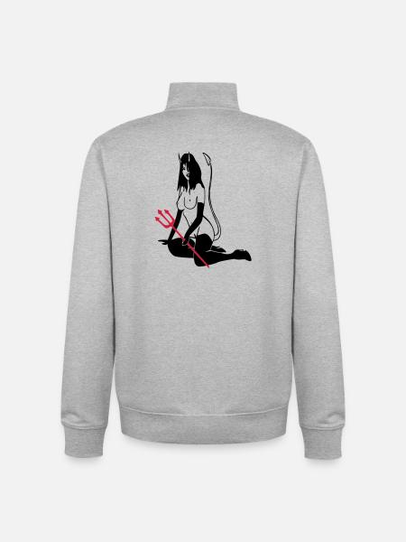 Teufelchen - Unisex Organic Zip Sweatshirt von Stanley/Stella - Grau meliert