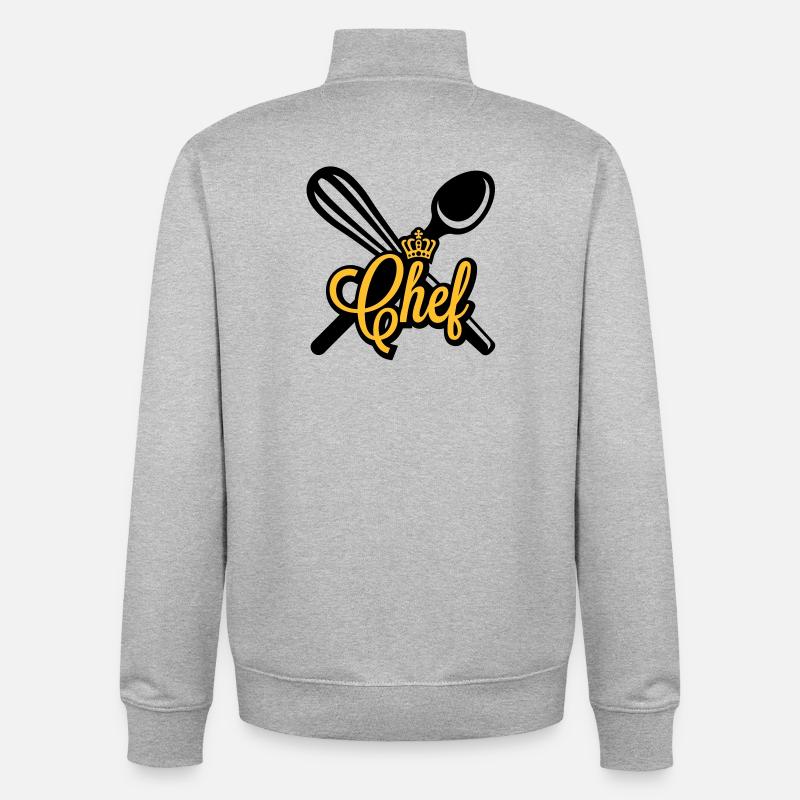 Chef | Chefkoch | Cook - Sweat zippé unisexe en coton bio Stanley/Stella - gris chiné