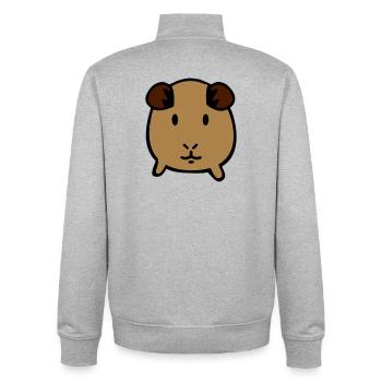 Cobaye - Sweat zippé unisexe en coton bio Stanley/Stella - gris chiné - Dos - AI Model Male 185 light (185cm)