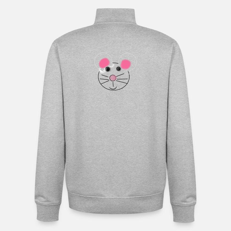 souris - Sweat zippé unisexe en coton bio Stanley/Stella - gris chiné