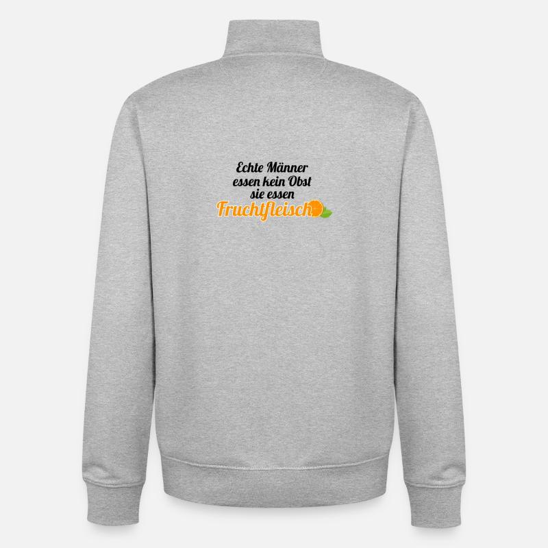 Obst Früchte Geschenkidee Früchte Funsprüche Obst - Unisex Organic Zip Sweatshirt von Stanley/Stella - Grau meliert