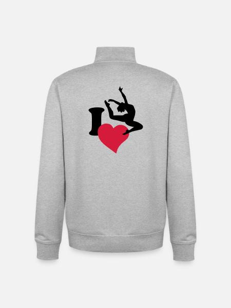 I love to dance - Unisex Organic Zip Sweatshirt by Stanley/Stella - heather grey