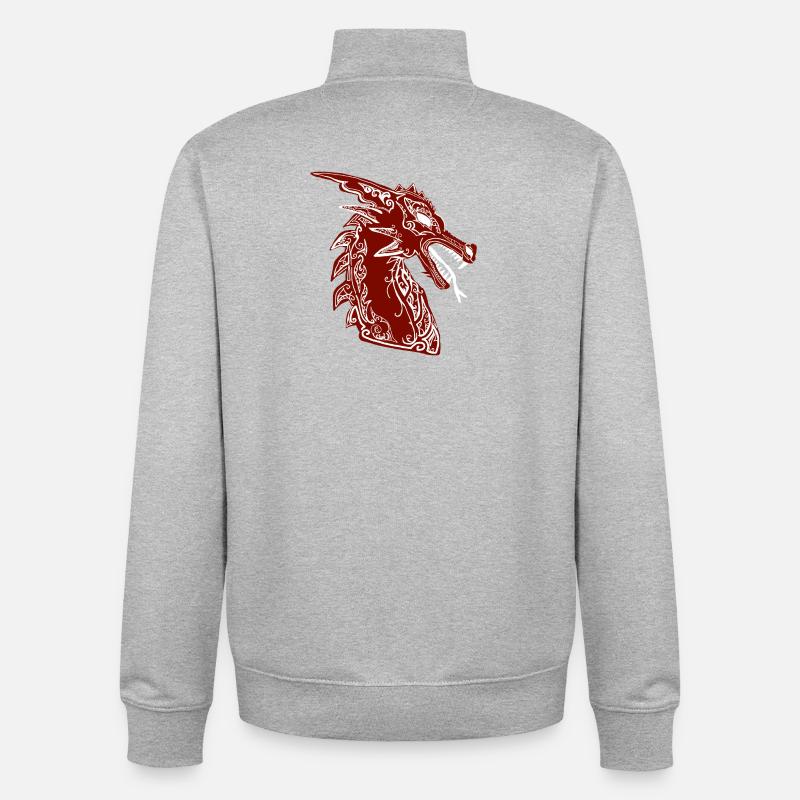dragon - Sweat zippé unisexe en coton bio Stanley/Stella - gris chiné