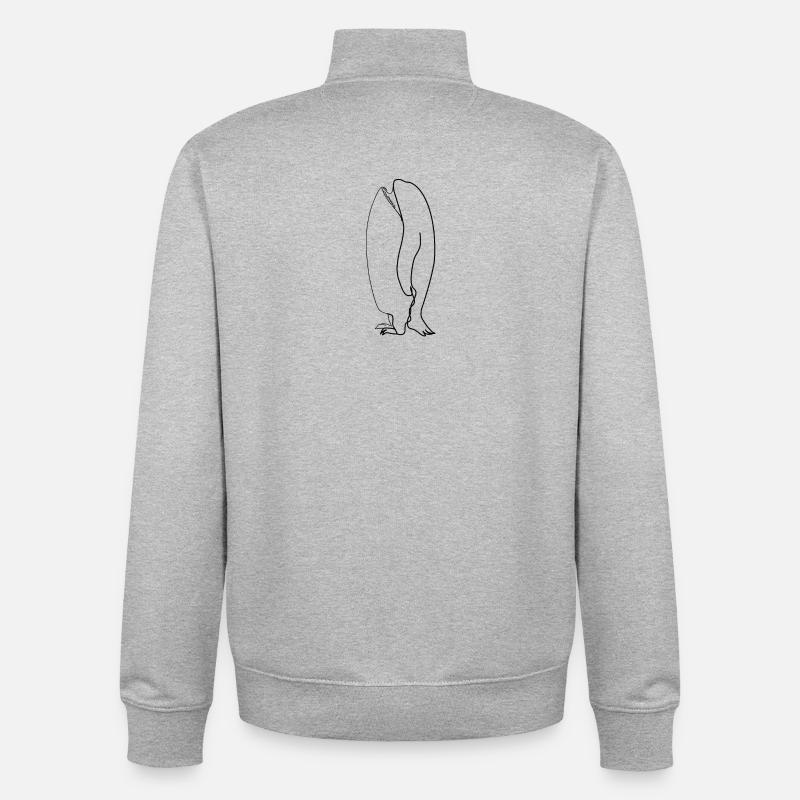 Orca Pinguin - Unisex Organic Zip Sweatshirt von Stanley/Stella - Grau meliert