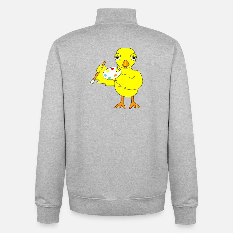 Poussin d'art - Sweat zippé unisexe en coton bio Stanley/Stella - gris chiné