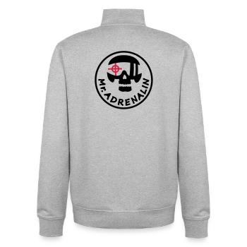 mr_adrenalin_pilot - Unisex Organic Zip Sweatshirt by Stanley/Stella - heather grey - Back - AI Model Male 185 light (185cm)