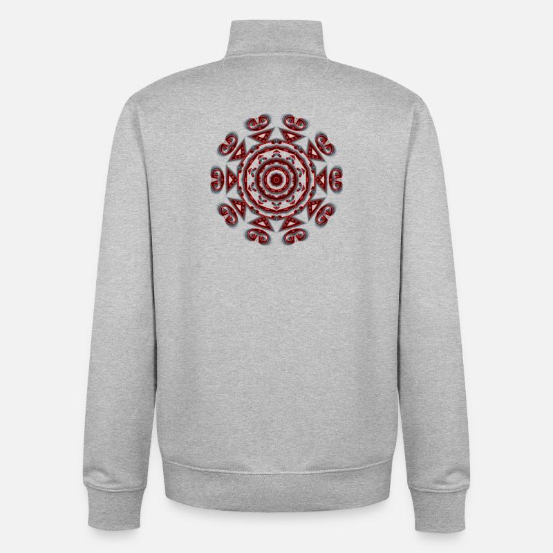 abstrait - Sweat zippé unisexe en coton bio Stanley/Stella - gris chiné