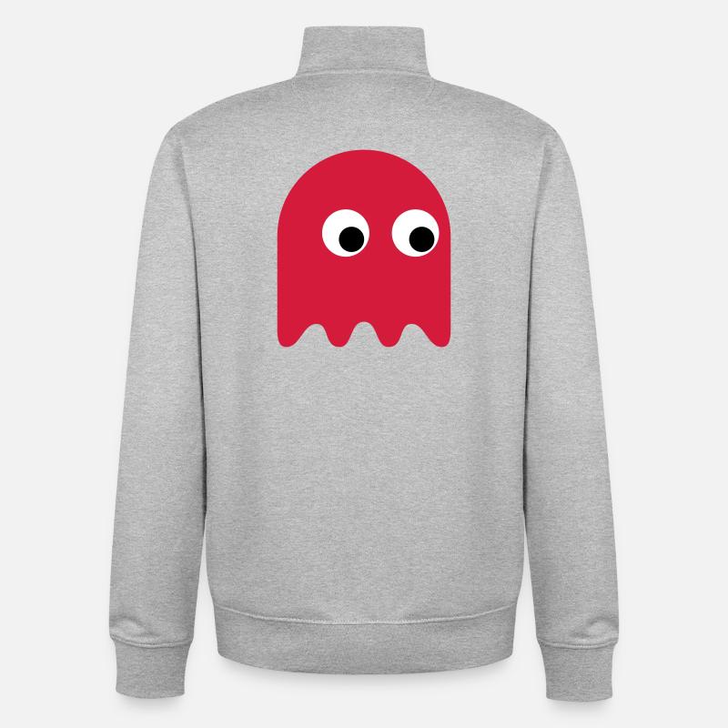 Game Classics Ghost - Unisex Organic Zip Sweatshirt von Stanley/Stella - Grau meliert