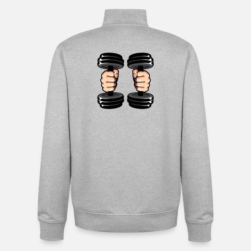 Illustration de style de poignets lestés - Sweat zippé unisexe en coton bio Stanley/Stella - gris chiné