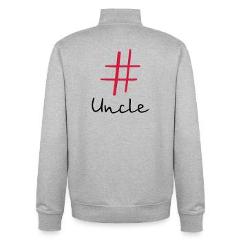#Uncle Hashtag Social Media I Gift Idea Uncle - Unisex Organic Zip Sweatshirt by Stanley/Stella - heather grey - Back - AI Model Male 185 light (185cm)