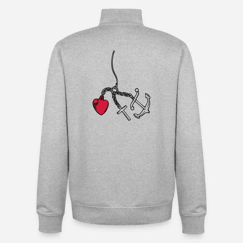 glaube liebe hoffnung herz - Unisex Organic Zip Sweatshirt von Stanley/Stella - Grau meliert