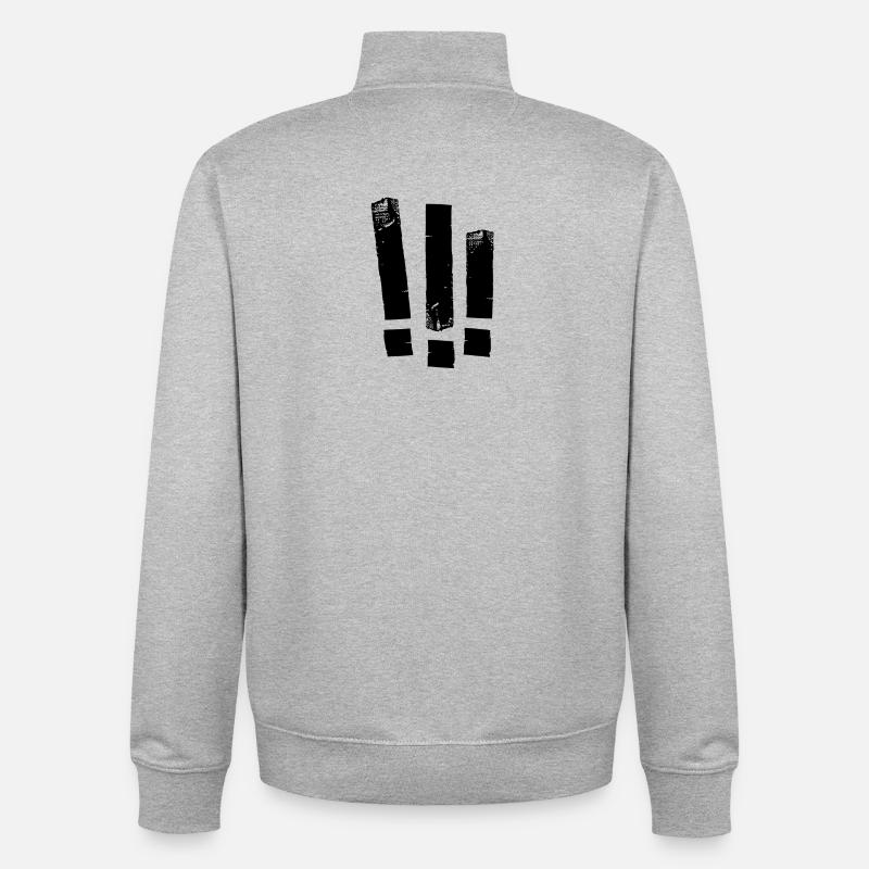 Trois !!! - Sweat zippé unisexe en coton bio Stanley/Stella - gris chiné