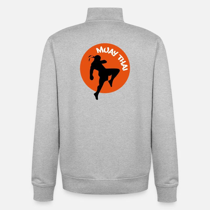 muay5 - Unisex Organic Zip Sweatshirt von Stanley/Stella - Grau meliert