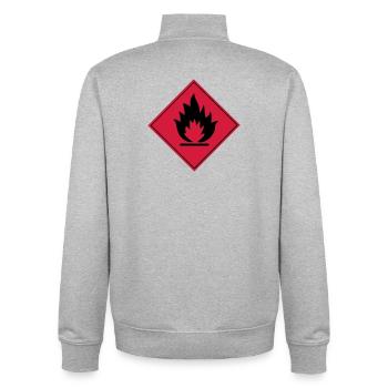 Flammable - Unisex Organic Zip Sweatshirt by Stanley/Stella - heather grey - Back - AI Model Male 185 light (185cm)