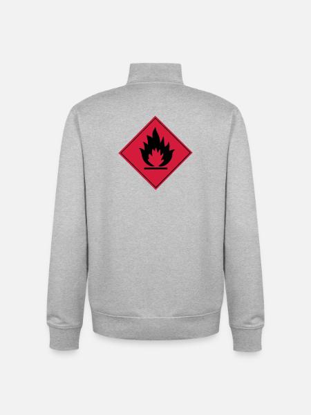 Flammable - Unisex Organic Zip Sweatshirt by Stanley/Stella - heather grey