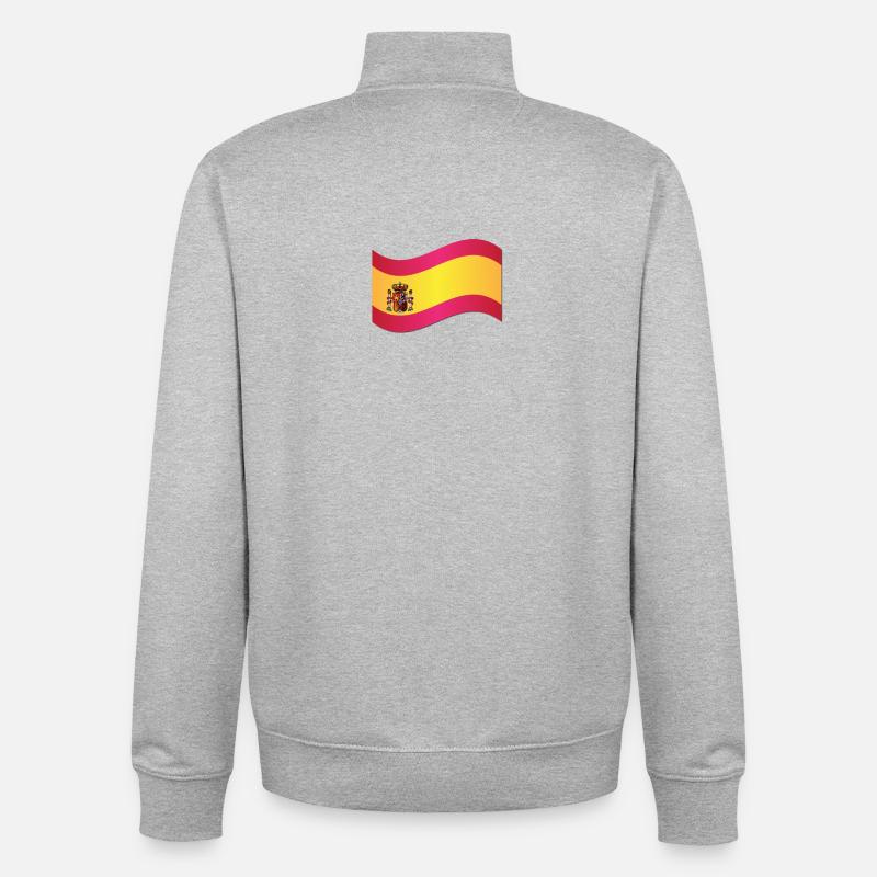 Drapeau espagnol - Sweat zippé unisexe en coton bio Stanley/Stella - gris chiné