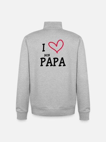 I Love My Dad - Unisex Organic Zip Sweatshirt by Stanley/Stella - heather grey