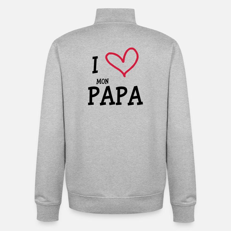 ich liebe meinen DAD - Unisex Organic Zip Sweatshirt von Stanley/Stella - Grau meliert