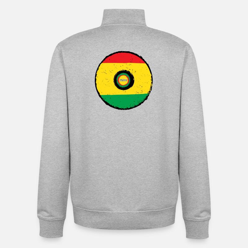 Disque Underground Soundsystem - Sweat zippé unisexe en coton bio Stanley/Stella - gris chiné