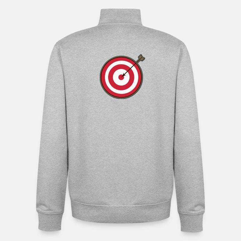 Flèche cible touchée - Sweat zippé unisexe en coton bio Stanley/Stella - gris chiné