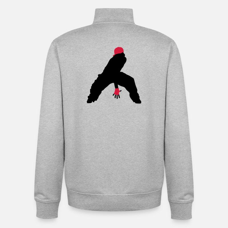 breakdance - Sweat zippé unisexe en coton bio Stanley/Stella - gris chiné