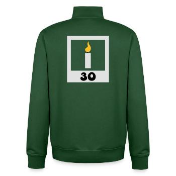 Geburtstag 30 Jahre - Unisex Organic Zip Sweatshirt von Stanley/Stella - Flaschengrün - Hinten - AI Model Male 185 dark (185cm)