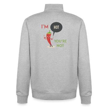I'm Hot You're Not - Unisex Organic Zip Sweatshirt by Stanley/Stella - heather grey - Back - AI Model Male 185 light (185cm)