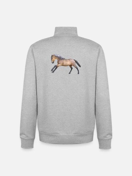 Energetic gallop horse design - Unisex Organic Zip Sweatshirt by Stanley/Stella - heather grey