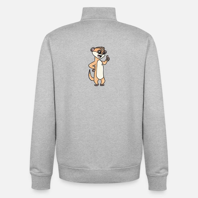 Tier Erdmännchen - Unisex Organic Zip Sweatshirt von Stanley/Stella - Grau meliert