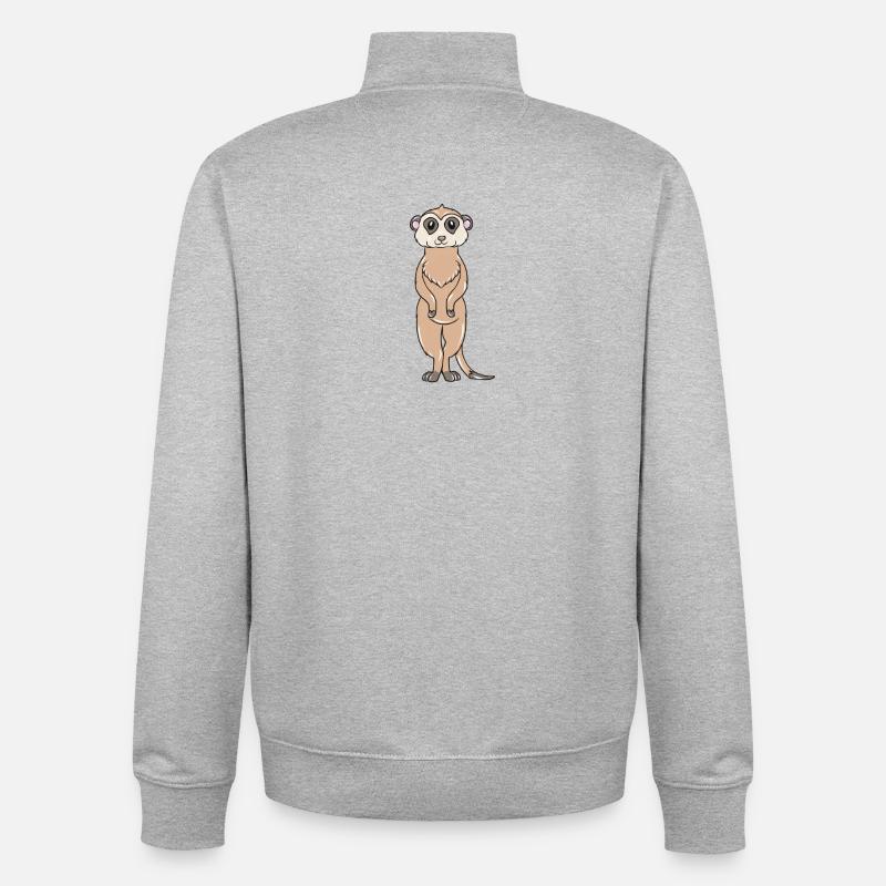 Suricate - Sweat zippé unisexe en coton bio Stanley/Stella - gris chiné