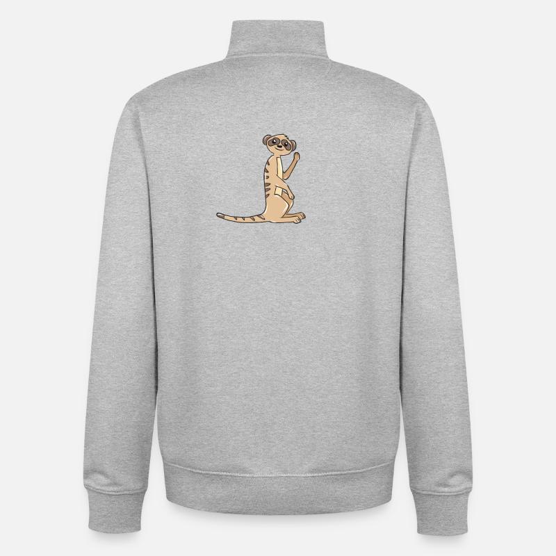Erdmännchen Geschenk - Unisex Organic Zip Sweatshirt von Stanley/Stella - Grau meliert