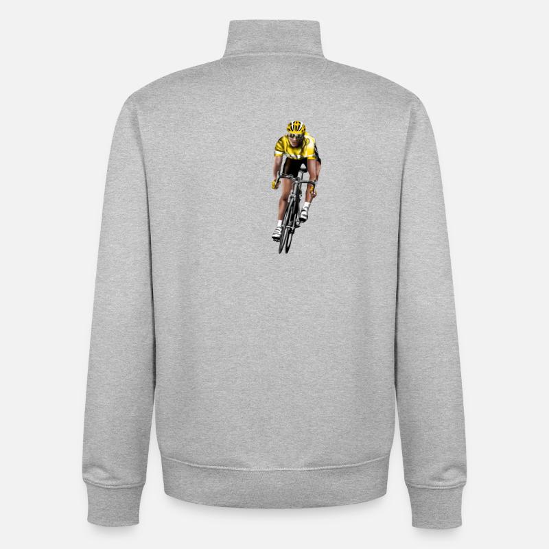 vélo de course - Sweat zippé unisexe en coton bio Stanley/Stella - gris chiné