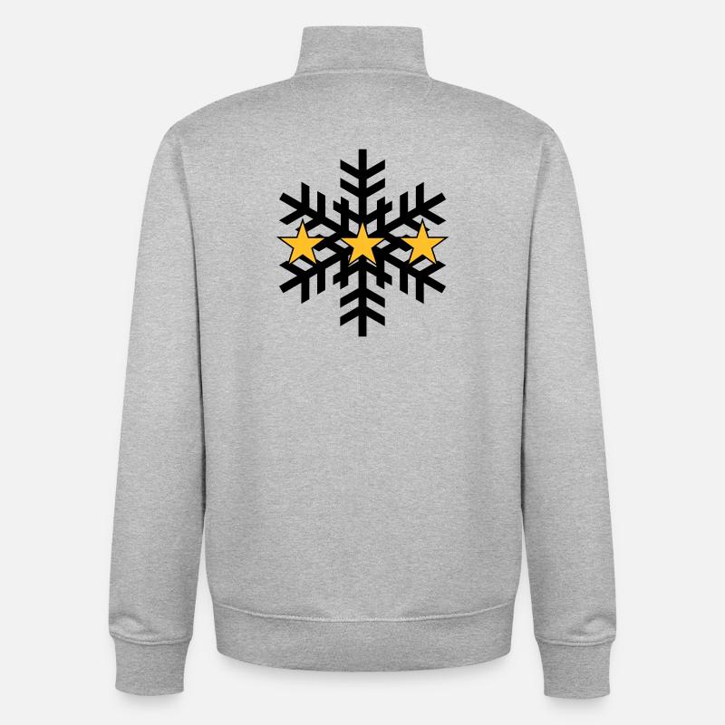 Skiing ! - Unisex Organic Zip Sweatshirt by Stanley/Stella - heather grey