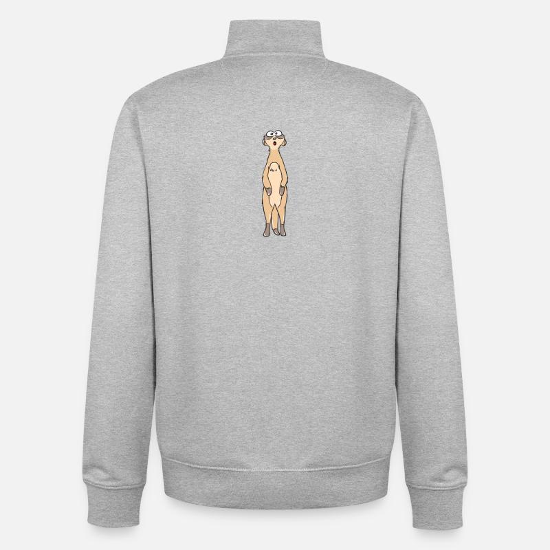 Erdmännchen - Unisex Organic Zip Sweatshirt von Stanley/Stella - Grau meliert