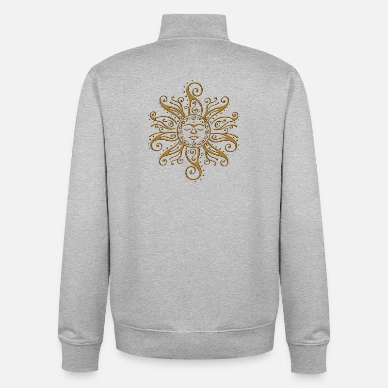 Été soleil d'été - Sweat zippé unisexe en coton bio Stanley/Stella - gris chiné