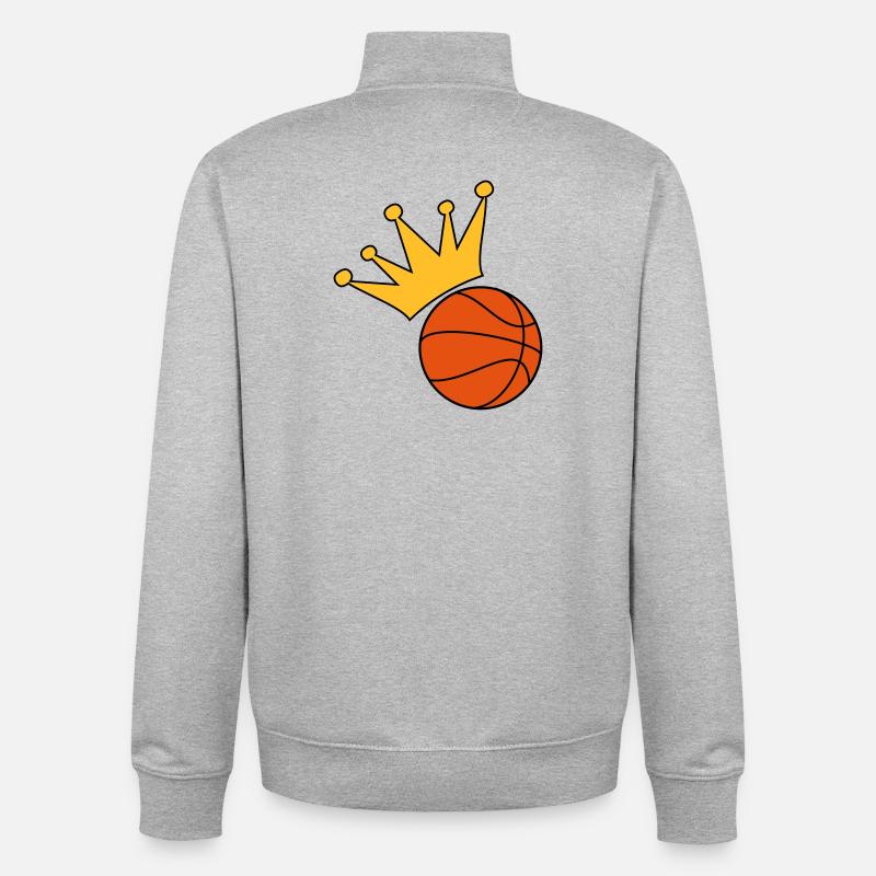 Basketball - Sweat zippé unisexe en coton bio Stanley/Stella - gris chiné