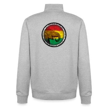 Elephant world in Rasta design - Unisex Organic Zip Sweatshirt by Stanley/Stella - heather grey - Back - AI Model Male 185 light (185cm)