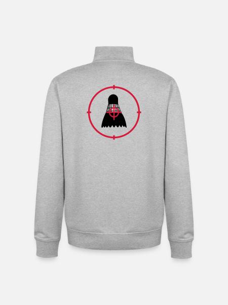 Badminton - Unisex Organic Zip Sweatshirt by Stanley/Stella - heather grey