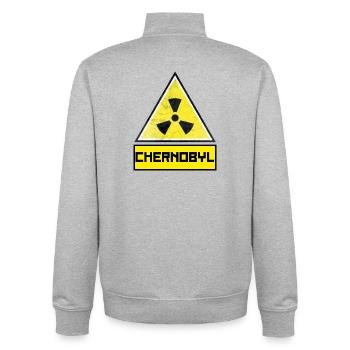 Chernobyl radioactive - Unisex Organic Zip Sweatshirt by Stanley/Stella - heather grey - Back - AI Model Male 185 light (185cm)