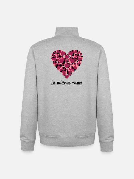 la_meilleure_maman - Sweat zippé unisexe en coton bio Stanley/Stella - gris chiné