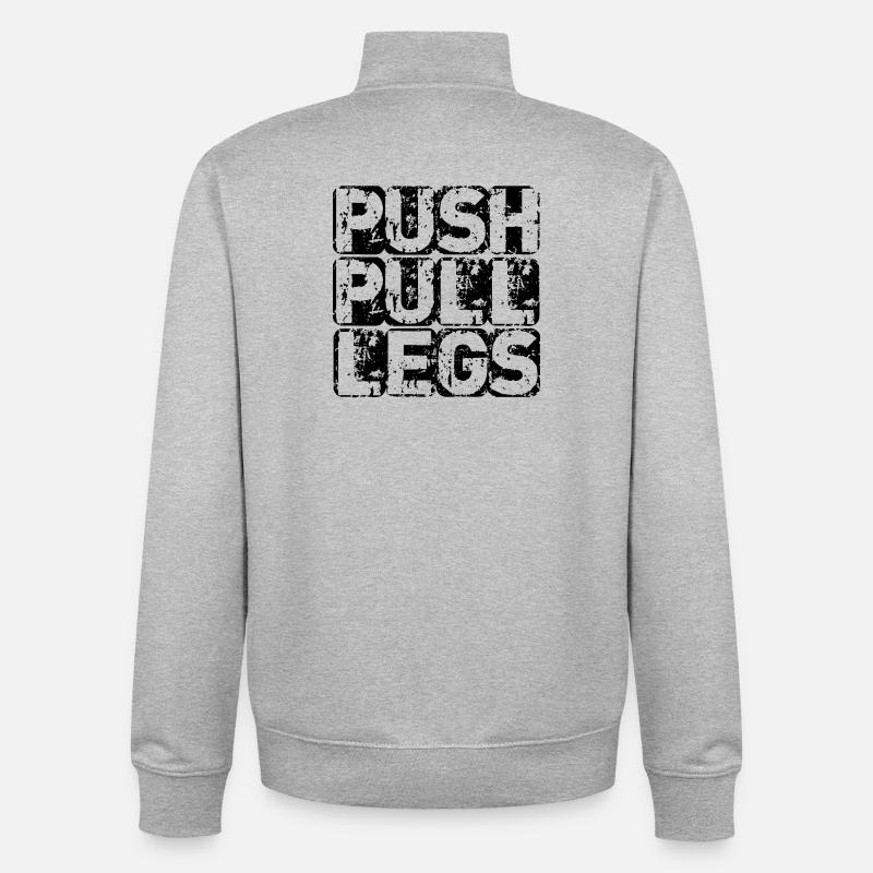 PUSH PULL LEG - Sweat zippé unisexe en coton bio Stanley/Stella - gris chiné