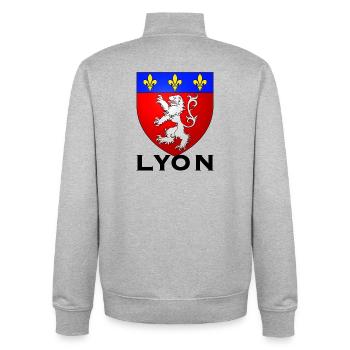 Lyon France - Unisex Organic Zip Sweatshirt von Stanley/Stella - Grau meliert - Hinten - AI Model Male 185 light (185cm)