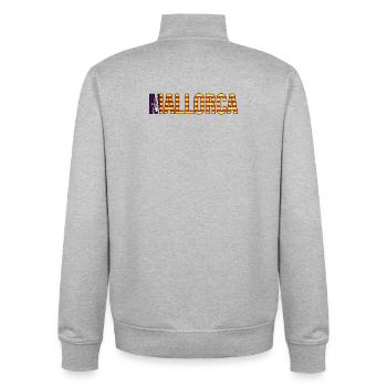 Mallorca Stripe Lettering - Unisex Organic Zip Sweatshirt by Stanley/Stella - heather grey - Back - AI Model Male 185 light (185cm)