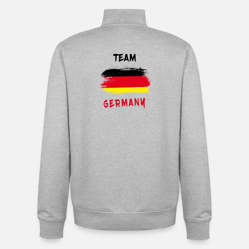 Equipe Allemagne / Drapeau - Sweat zippé unisexe en coton bio Stanley/Stella - gris chiné