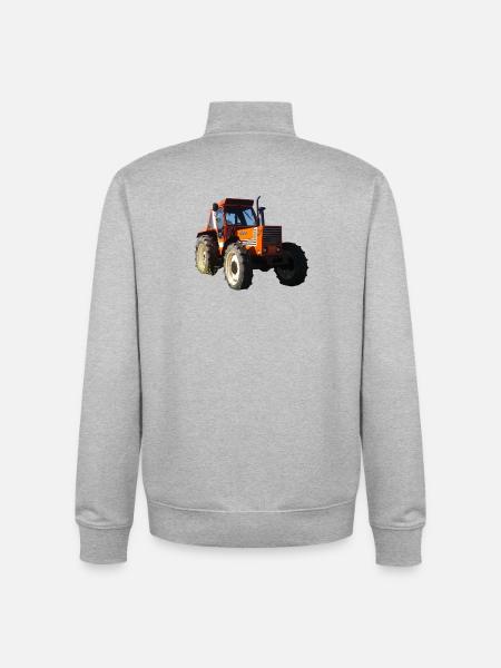 Orange 780 DT Tractor - Unisex Organic Zip Sweatshirt by Stanley/Stella - heather grey