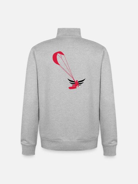 Kiteboarding / Kitesurfing / Kitesurf / - Sweat zippé unisexe en coton bio Stanley/Stella - gris chiné