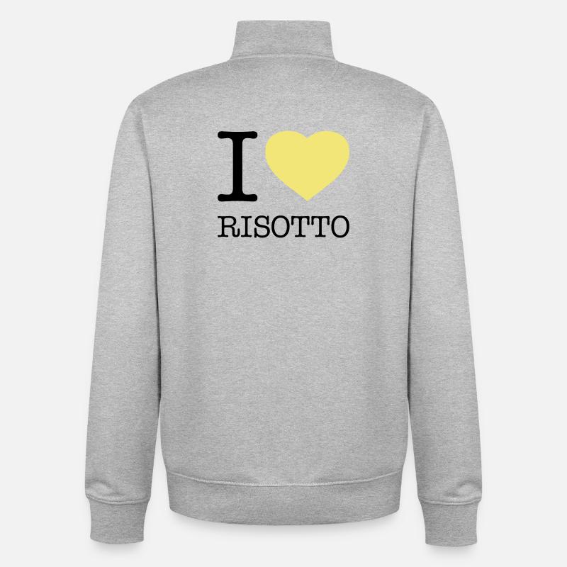 J’ADORE LE RIZ RISOTTO - Sweat zippé unisexe en coton bio Stanley/Stella - gris chiné