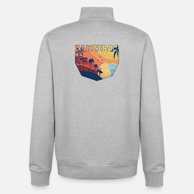 Surfer Design / Geschenk - Unisex Organic Zip Sweatshirt von Stanley/Stella - Grau meliert
