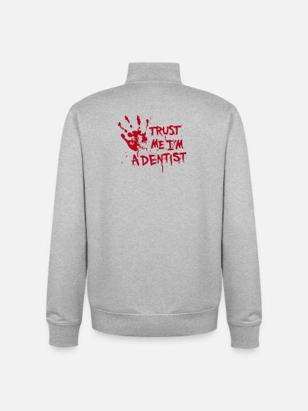 Trust me I'm a dentist - Unisex Organic Zip Sweatshirt by Stanley/Stella - heather grey